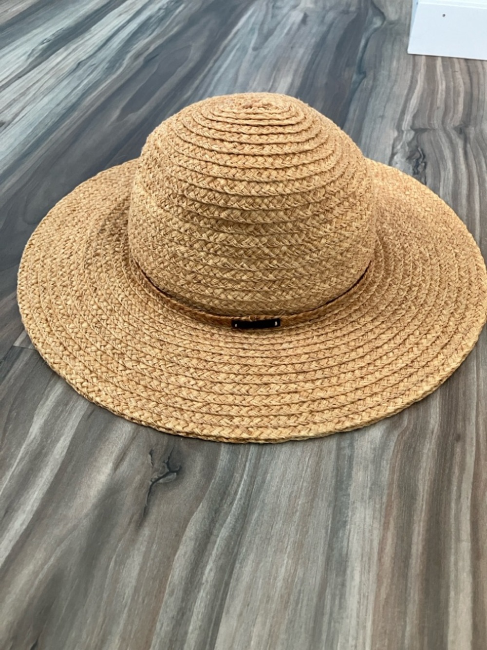 Nine West Woven Wide-Brim Sun Hat in Tan